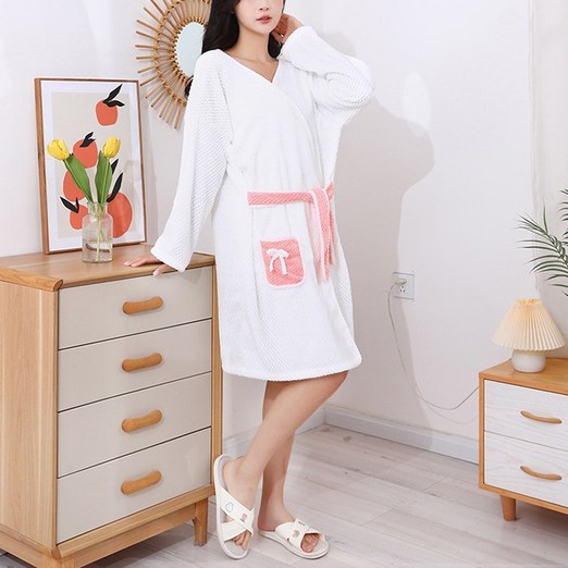 원달러샵 흡수력 좋은 뽀송 목욕 샤워 가운