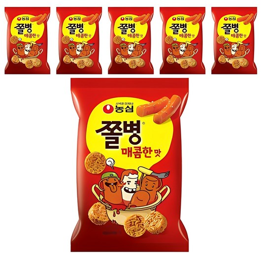 쫄병스낵 매콤한맛, 82g, 6개