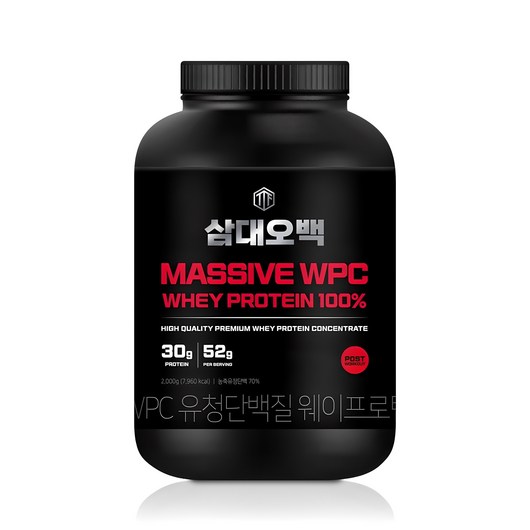 삼대오백 메시브 WPC 유청단백질 웨이 프로틴파우더 100%, 2kg, 1개 헬스보충식품