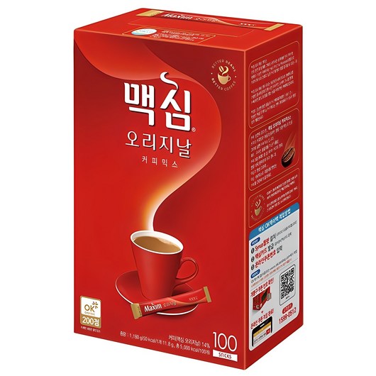 맥심 오리지널 커피믹스, 12g, 100개