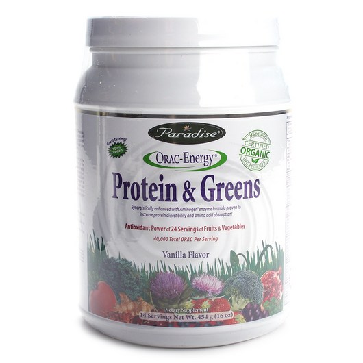 파라다이스허브즈 프로틴 & 그린 단백질 보충제 바닐라 비건, 1개, 454g