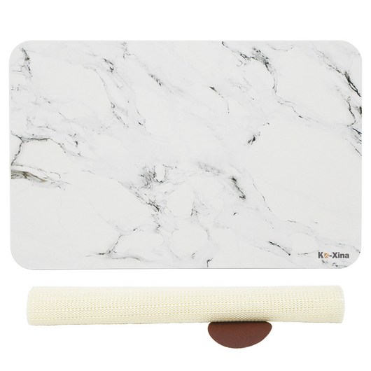 코시나 규조토 발매트 + 미끄럼 방지패드, 유니크대리석