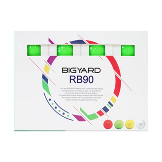 빅야드 고반발 크리스탈 골프공 2피스 4종 세트 RB90, 그린, 12개입, 1개