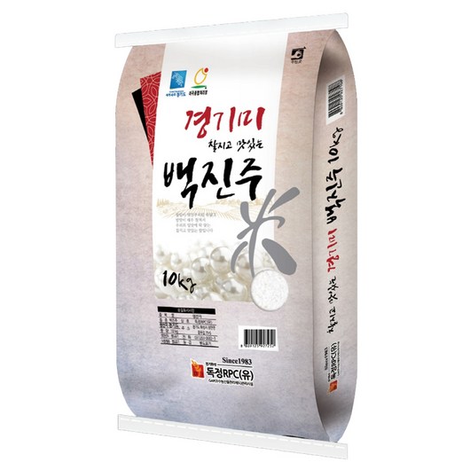 독정RPC 2024년산 햅쌀 경기미 백진주 쌀, 상, 10kg, 1개_신선하고 맛있는 백진주쌀 10KG