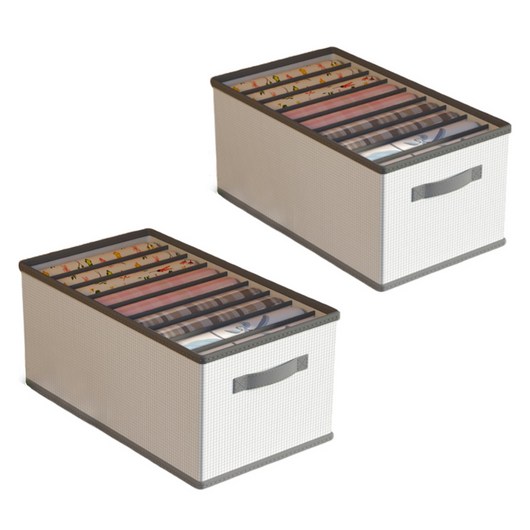 주앤지 PVC 칸칸이 통풍 폴딩 옷 수납 정리함 대형 9칸 44 x 25 x 17 cm, 그레이, 2개
