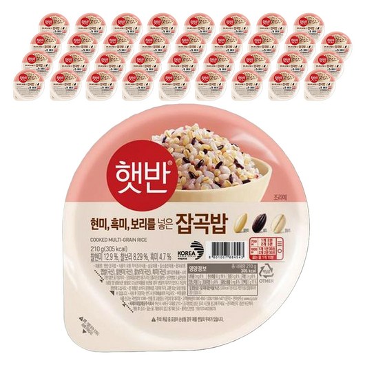 햇반 잡곡밥, 210g, 36개