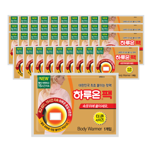 하루온 국내생산 접착형 핫팩 50g, 40개