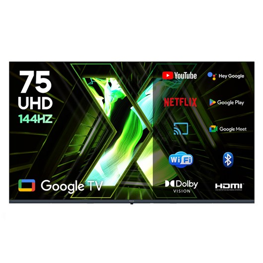 이노스 4K UHD 구글 3.0 VRR 144Hz 스마트 TV 방문설치, 벽걸이형, 75인치