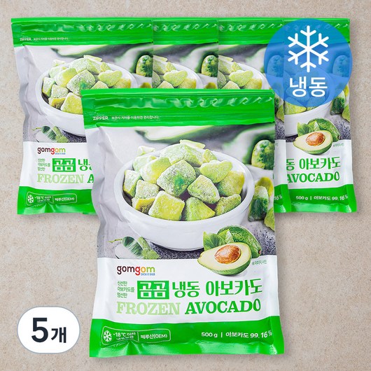 곰곰 냉동 아보카도, 500g, 5개 아보카도1kg