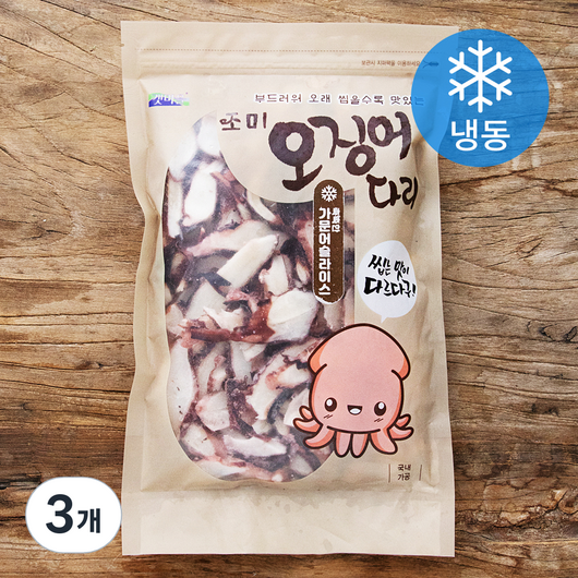 갯마을 조미 오징어다리 가문어 슬라이스 (냉동), 500g, 3개