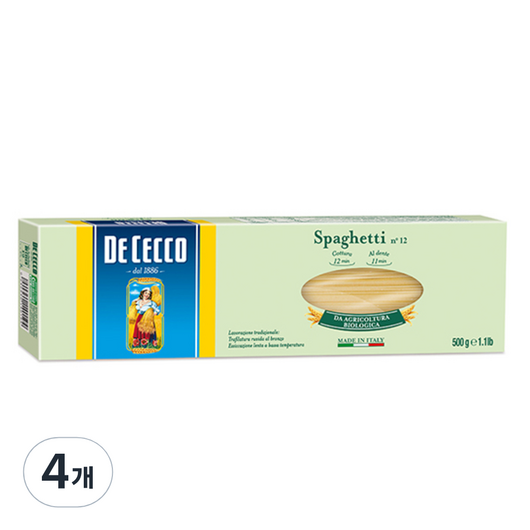 데체코 유기농 스파게티, 500g, 4개