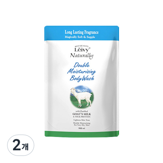 Leivy 산양유 바디워시 리필, 900ml, 2개