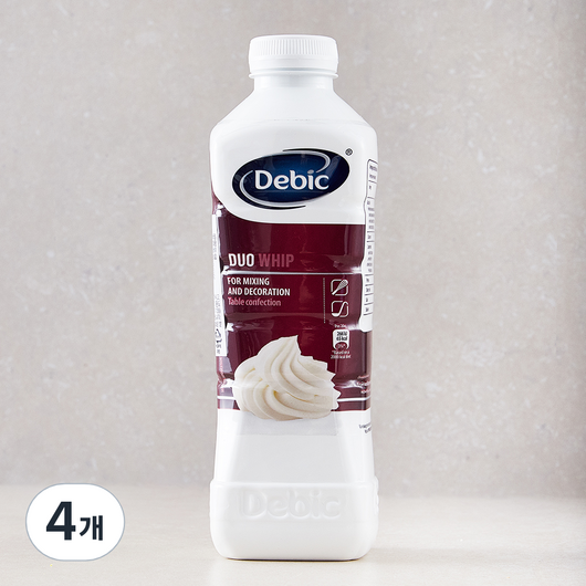 데빗 듀오 휘핑크림 1kg, 4개 세트 밀락