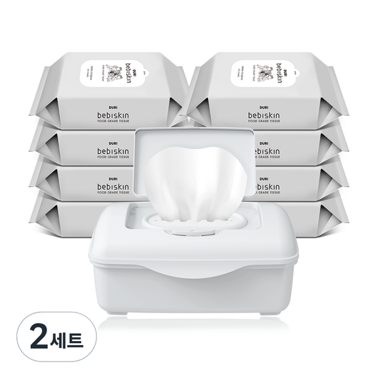 두리 베베스킨 비데물티슈 캡형 + 리필 + 디스펜서, 63g, 60매입, 2세트