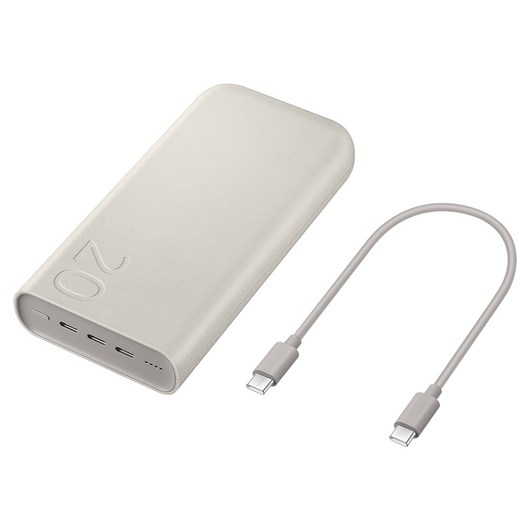 삼성전자 0m 케이블 포함 C타입 PD PPS 유선 3포트 초고속 충전 보조배터리 45W, EB-P4520XUEGKR