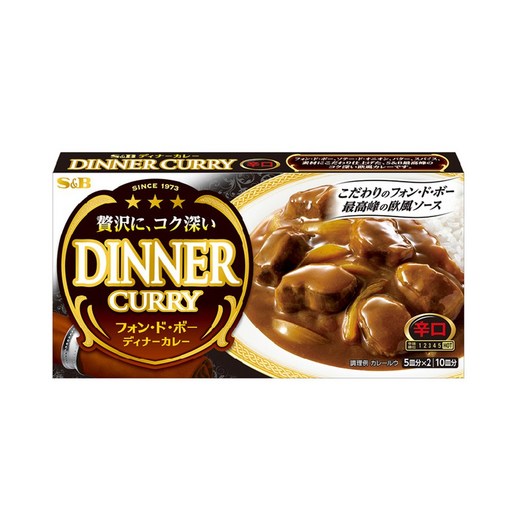 S&B 디너카레 고형카레 매운맛 10인분, 1개, 194g