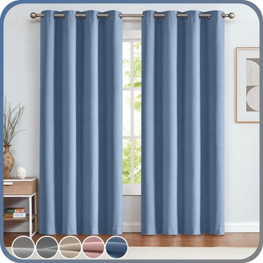 커튼킹 창문형 암막커튼형상 거실커튼 침실 방한커튼 민자형린넨암막커텐 아일렛형 2장 세트