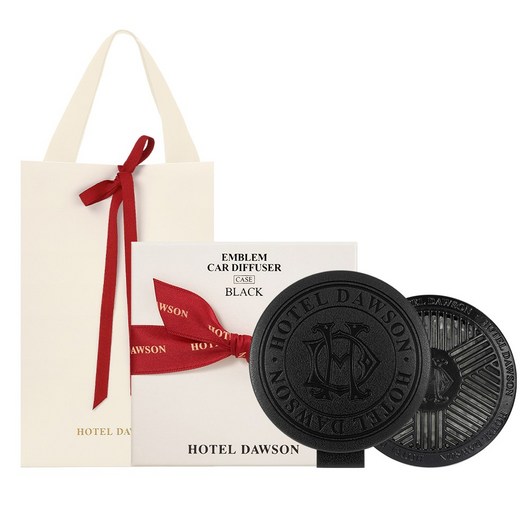 호텔도슨 엠블럼 차량용 방향제 SET (케이스+리필17g), 블랙(선물포장), 색 드 보야지 17g, 1개