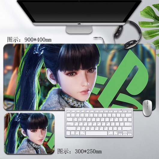 스텔라 블레이드 대형 초대형 컴퓨터 키보드 마우스 패드, 3mm, 300x250mm, 심황 17, 1개