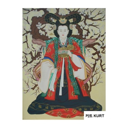 매화 궁안 대신 무속 탱화 큐빅 그림 비즈 공예 보섟비자수 재료 세트, 90x120cm 전체 원형 큐빅, 1개