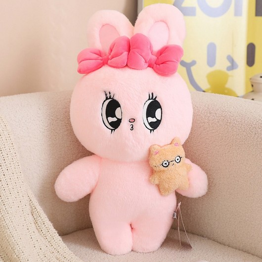 MINISO 에스더 버니 플러시 장난감 토끼 애니메이션 아동 사랑해 잠자는 베개 선물, panda pink 35cm, 1개