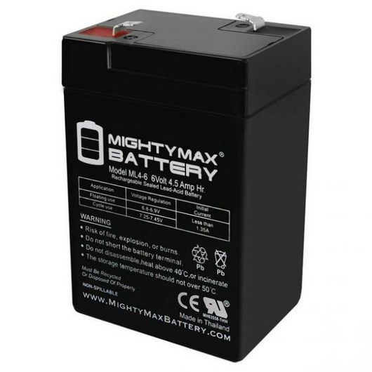 Mighty Max 베터리 6V 4.5AH SLA Replacement 파워 Mate PM645, 4Pack