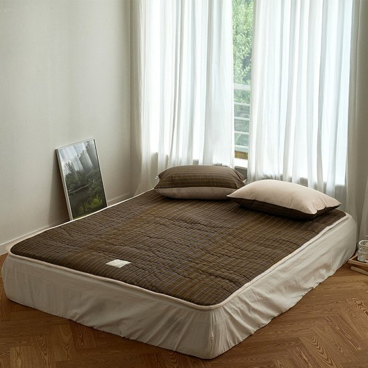 무전자파 깃든 탄소 전기요 – 1인용 및 2인용 (싱글, 더블) – 브라운 스트라이프 디자인