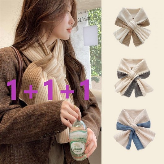 1+1+1 크리스마스 선물 고급큐티 투톤 목도리