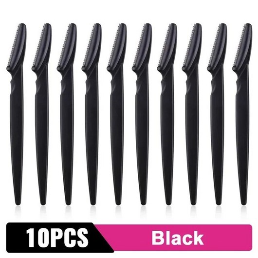 눈썹잔털지우개 눈썹 잔털 지우개 Ashowner 휴대용 얼굴 면도기 제모 커터 메이크업, 10개