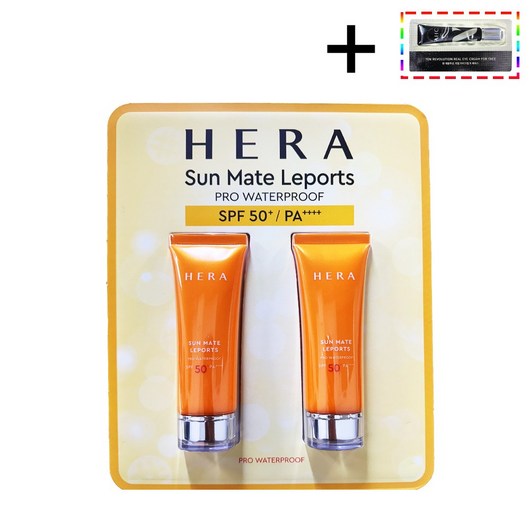 [코스트코 무료배송] HERA 헤라 선메이트 레포츠 워터프루프 선크림 SPF50+ PA++++ 피부보호자외선 + AHC 텐레볼루션 아이크림 샘플1매 증정, 2개, 70ml