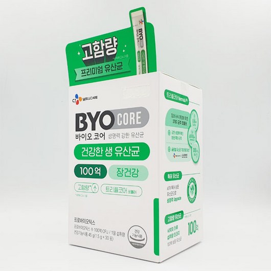 BYO 바이오코어 건강한 생 유산균 100억 30포 4개, 45g