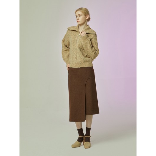 씨씨콜렉트 와이드카라 하프 집업 니트 풀오버 C234KSK055 (902586 )