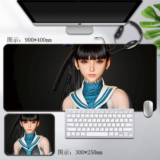 스텔라 블레이드 대형 초대형 컴퓨터 키보드 마우스 패드, 3mm, 800x400mm, 부르고뉴 15, 1개