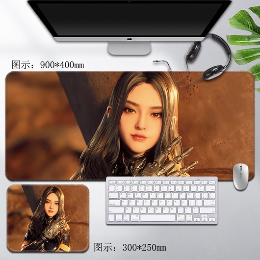 스텔라 블레이드 대형 초대형 컴퓨터 키보드 마우스 패드, 3mm, 300x250mm, 로즈 레드 08, 1개