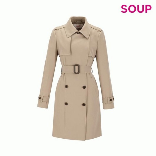 [엔터식스]SOUP 더블 미디 트렌치코트SA9BB90