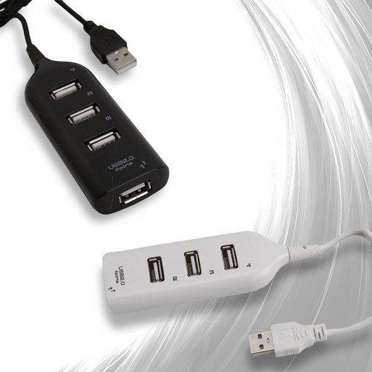 아이예스 USB 4포트 허브 무전원 노트북 컴퓨터 1M케이블 USB허브 IY-4PORTS, 블랙, 1개