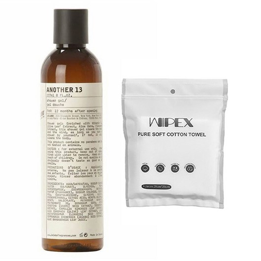 르라보 어나더 13 샤워 젤 + wipex 퓨어 소프트 코튼 타월 6개입, 1개, 237ml