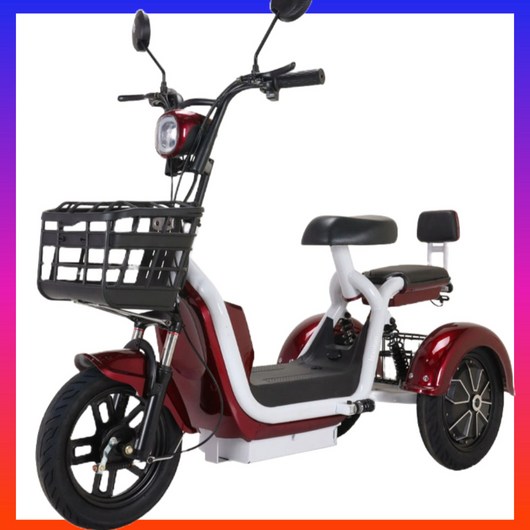 브라늄 2인승 전기 삼륜 스쿠터 – 20A 리튬배터리로 70km 주행, 레드 sym스쿠터