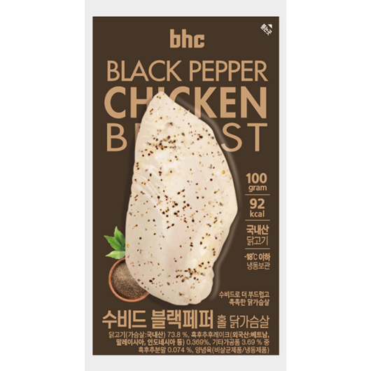 BHC 수비드 블랙페퍼 홀 닭가슴살, 30개, 100g