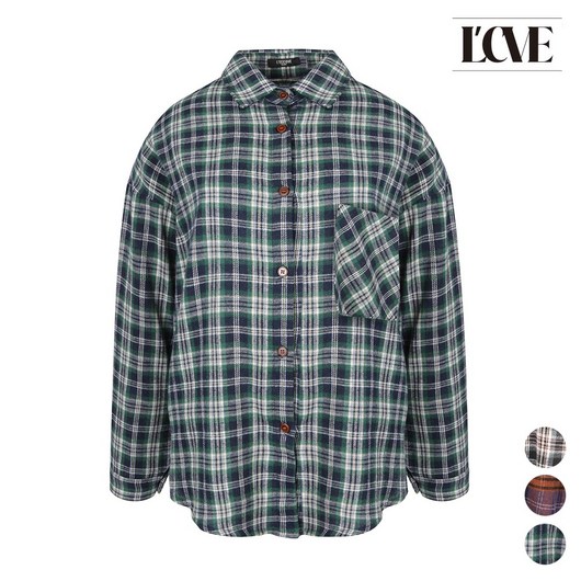 체크 오버핏 남방 LC31CYNB527X