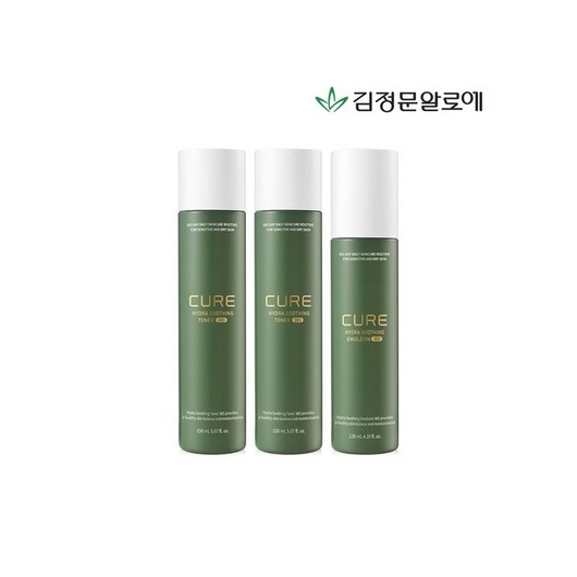 CURE 김정문알로에 큐어 하이드라 수딩365 토너 2개+에멀젼 1개, FREE