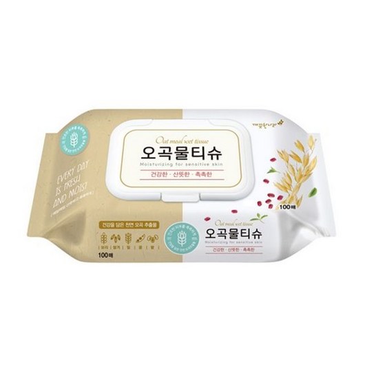 깨끗한나라 오곡물티슈(캡형 100매), 상세설명 참조, 2개