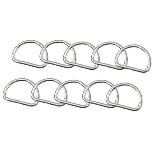 D링 연결고리 가방고리, 1세트, 실버 고정형 D링 내경32mm 10개