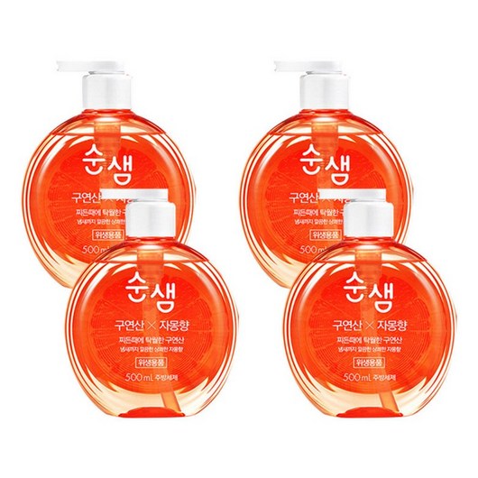 순샘 주방세제 용기 500ML 자몽 2개 + 피톤치드 2개