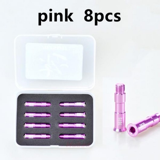 초경량 고강도 7075 알루미늄 합금 롤러 스케이트 나사 8개 세트 – 핑크 색상 런스카이