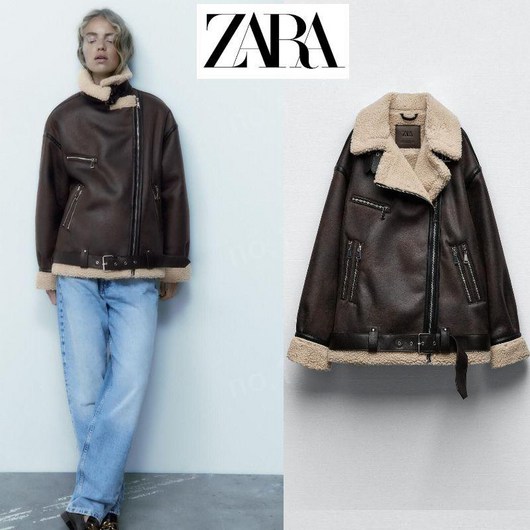 자라 여성 무스탕 리버시블 벨트 자켓 ZARA