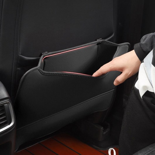 [차그램] 자동차 시트 뒷면 가죽 포켓 킥패드 커버 발자국 오염방지 보호커버 유아 발차기방지 킥매트 킥시트 수납, 브라운 1P, 1개