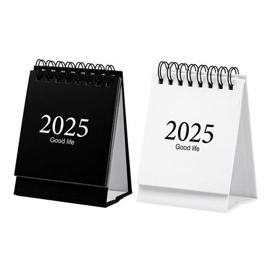 모던앳 2025 책상 탁상 달력 미니 데스크 캘린더 1+1 2024 포함, 화이트&블랙