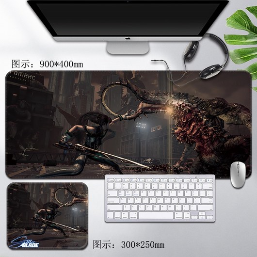 스텔라 블레이드 대형 초대형 컴퓨터 키보드 마우스 패드, 3mm, 300x250mm, 녹색 29, 1개