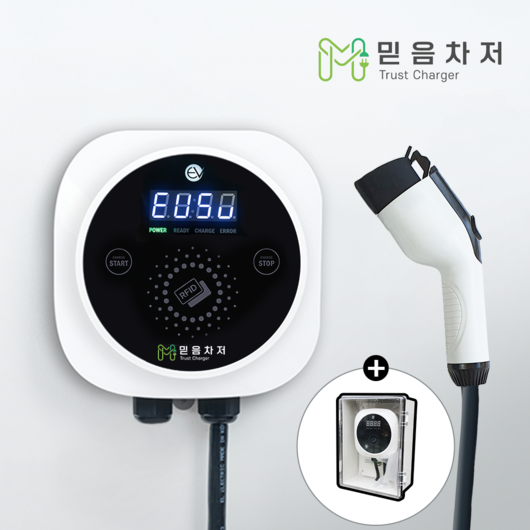 믿음차저 전기차 충전기 세련된 디자인 가정용 완속 7kW 집밥 5M 설치 미포함, 변경 7M, 1개